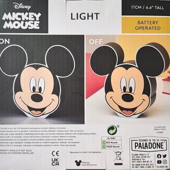 Disney Mickey Mouse Light by Paladone (UK IMPORT) New In Box - Picture 2 of 7